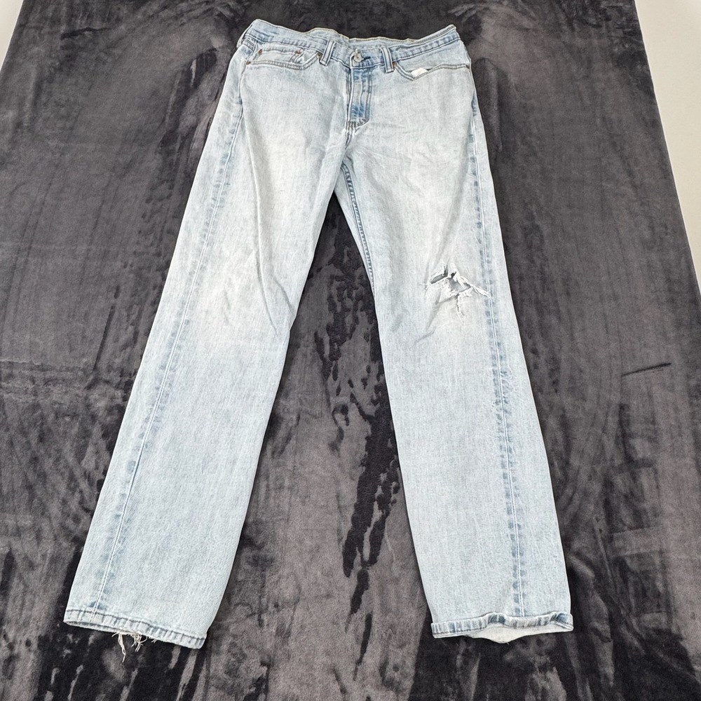 Levi's 511 Slim Jeans Mens 32x29‎ Light Wash Distressed Blue Denim